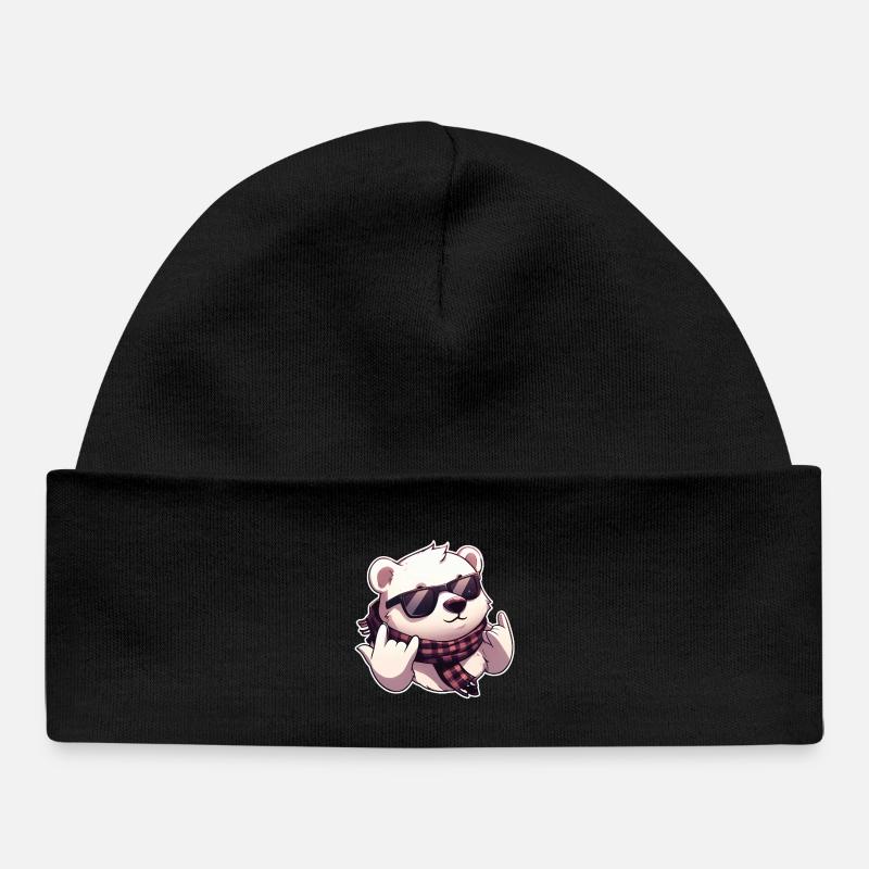 Plus frais que votre frigo – Édition Polar Bear - Bonnet bébé bio - noir