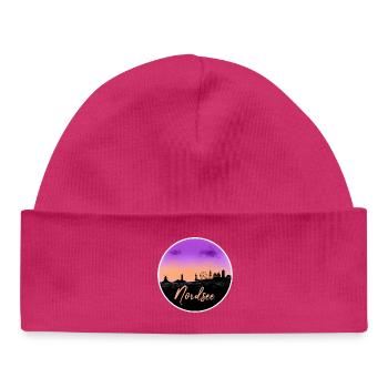 North Sea Fineline Skyline - Baby Organic Beanie - hot pink - Front
