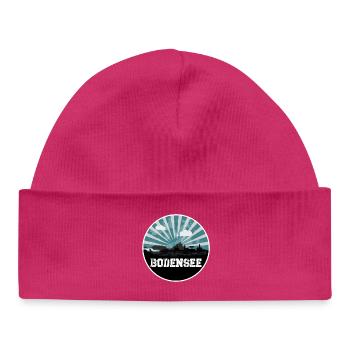 Horizon de l’heure bleue du lac de Constance - Bonnet bébé bio - hot pink - Devant