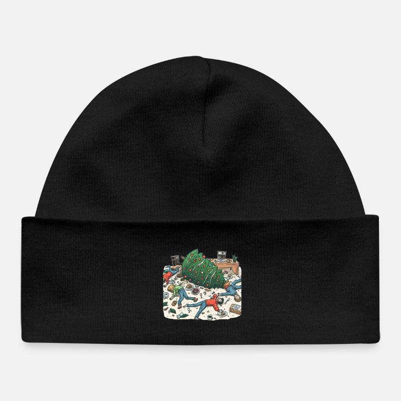 Fête exubérante du sapin de Noël - Bonnet bébé bio - noir