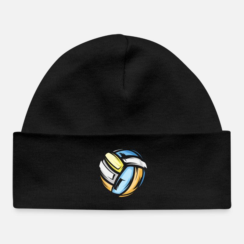 volley-ball icône 3D couleurs colorées beach-volley - Bonnet bébé bio - noir