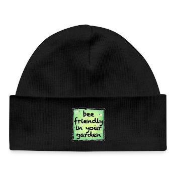 Bee friendly in your garden - Baby Organic Mütze - Schwarz - Vorne
