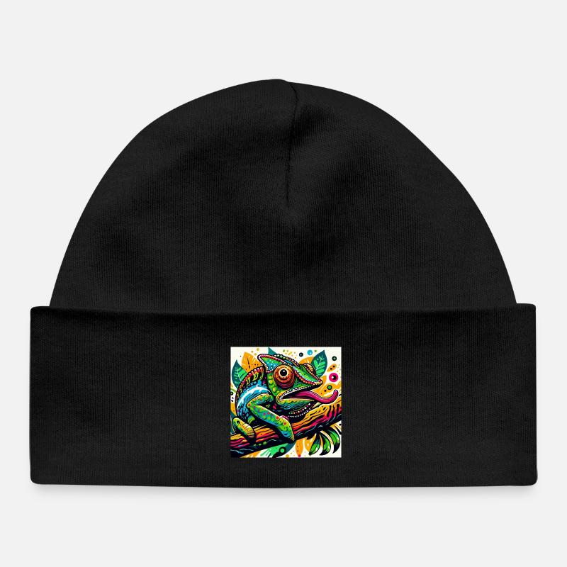 Caméléon - Bonnet bébé bio - noir