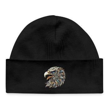 Adler mit Mandalas verziert - Baby Organic Mütze - Schwarz - Vorne