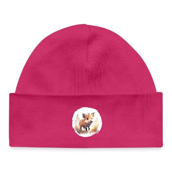 Sanglier Porcelet Aquarelle - Bonnet bébé bio - hot pink - Devant