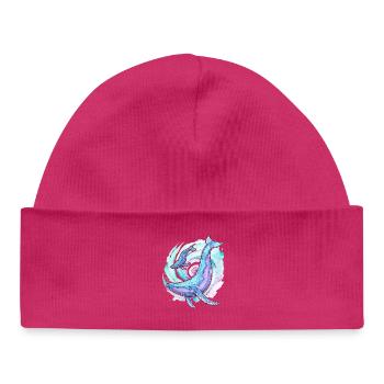 Buckelwal mit Kalb - Baby Organic Mütze - hot Pink - Vorne