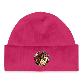 Dinosaure - Bonnet bébé bio - hot pink - Devant