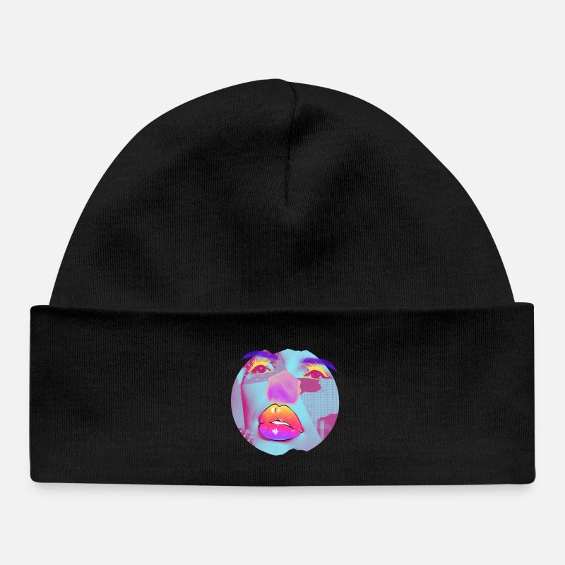 Pop Art bright collage - Baby Organic Beanie - black