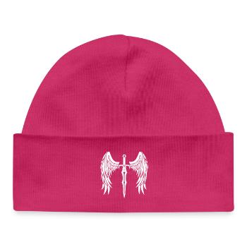 Winged Sword - Baby Organic Beanie - hot pink - Front