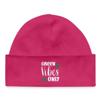 Green Vibes Only - Baby Organic Beanie - hot pink - Front