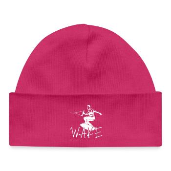 Wakeboard Saying Stunt Water Sports Wakesurfing - Baby Organic Beanie - hot pink - Front