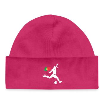 Fußball Spieler Explosion Portugal EM 2024 Symbol - Baby Organic Mütze - hot Pink - Vorne