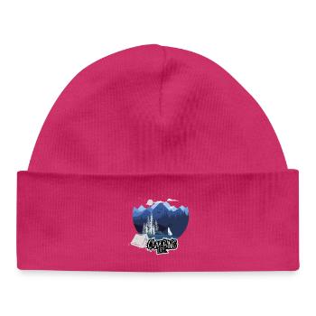 Camping Life Mountain Night - Baby Organic Beanie - hot pink - Front