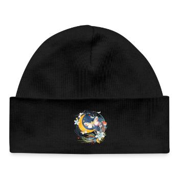 rare exotic butterflies in the moonlight - Baby Organic Beanie - black - Front