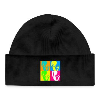 Popart Sportliche Damen - Baby Organic Mütze - Schwarz - Vorne