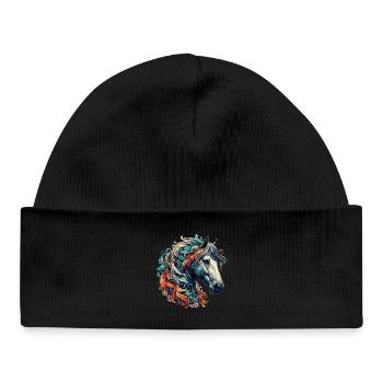 Horse - Baby Organic Beanie - black - Front