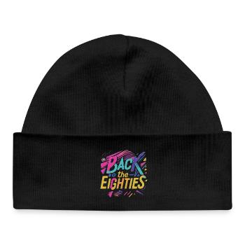 Colorful 80s Neon Lettering - Baby Organic Beanie - black - Front