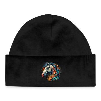 Horse - Baby Organic Beanie - black - Front
