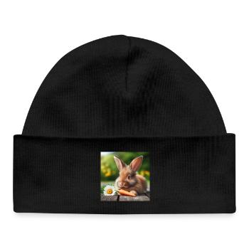 Adorable lapin - Bonnet bébé bio - noir - Devant