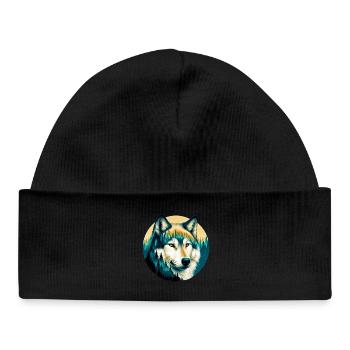Wolf - Baby Organic Beanie - black - Front