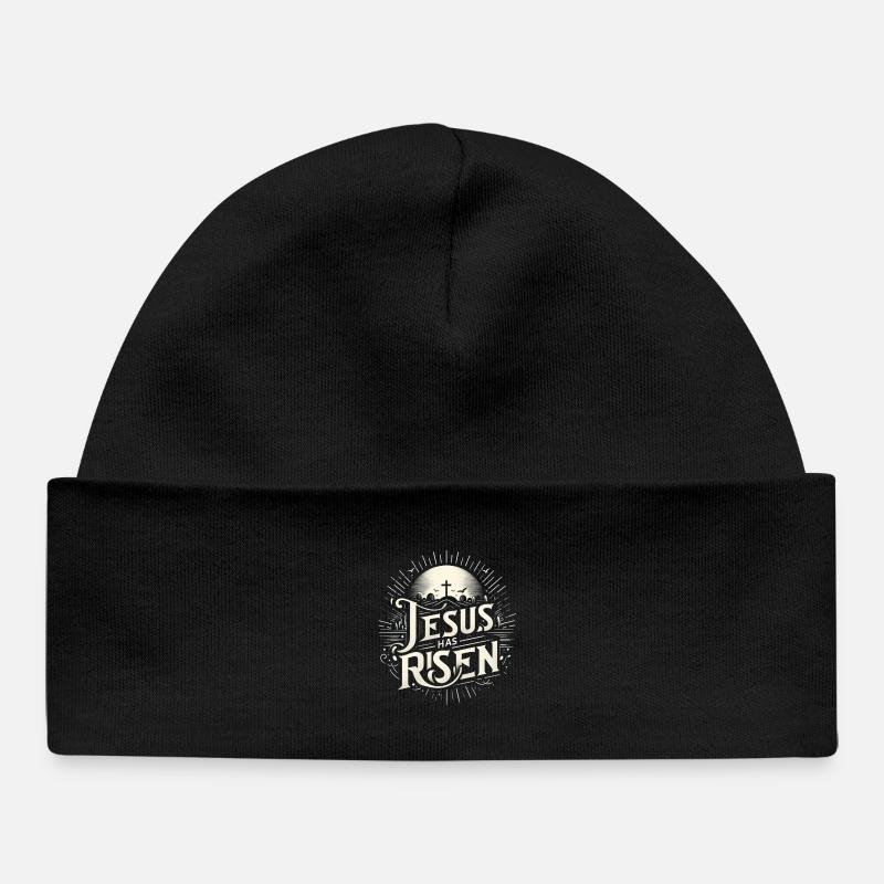 Jésus est ressuscité. - Bonnet bébé bio - noir