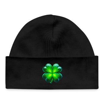 Four-leaf clover - Baby Organic Beanie - black - Front