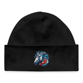 Horse - Baby Organic Beanie - black - Front