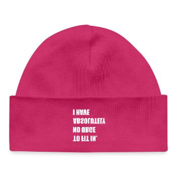 pas envie de s’intégrer - Bonnet bébé bio - hot pink - Devant