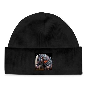 Cheval lourd tatoué - Bonnet bébé bio - noir - Devant