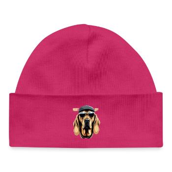 Bloodhound Was geht Gangsta Hund Geschenk - Baby Organic Mütze - hot Pink - Vorne