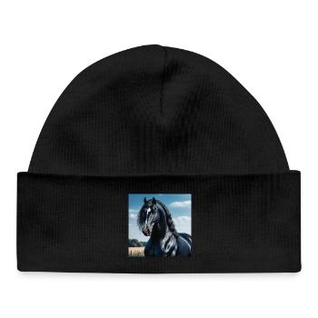 L’élégance du cheval - Bonnet bébé bio - noir - Devant