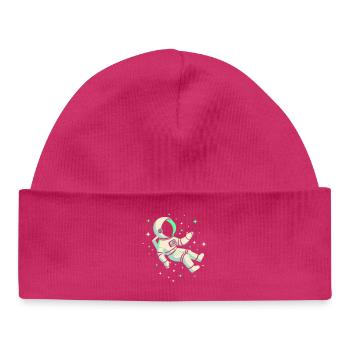 Astronaut - Baby Organic Beanie - hot pink - Front