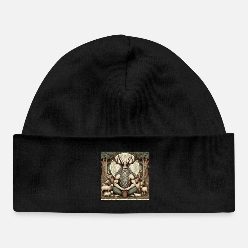 Cernunnos, dieu celte - Bonnet bébé bio - noir