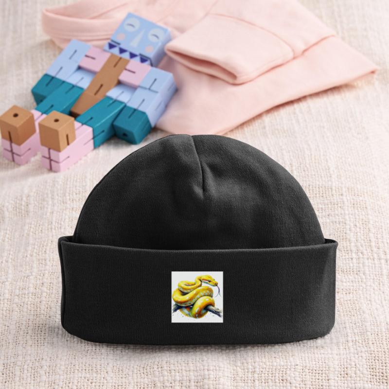 Gelbe Python Baby Organic Mütze
