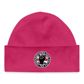 Northern Soul - Keep The Faith - Union Jack - Baby Organic Beanie - hot pink - Front