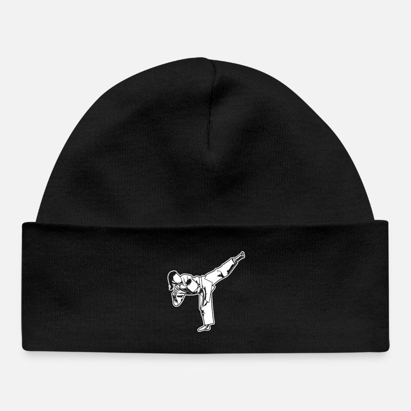 Karatéka féminine - Bonnet bébé bio - noir