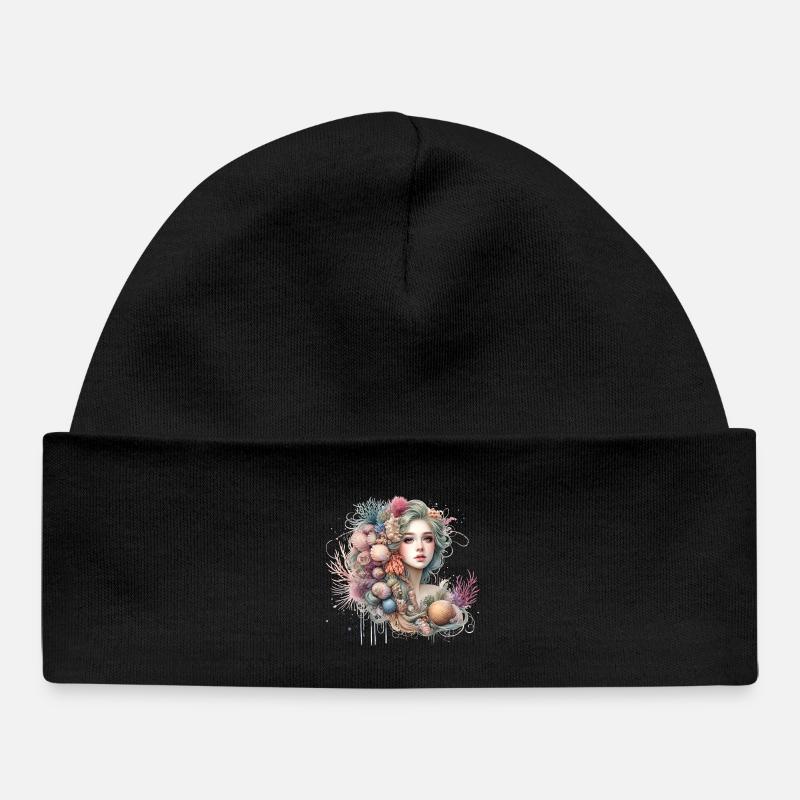Fantastique, Sirène, Oeuvre, Coloré, - Bonnet bébé bio - noir