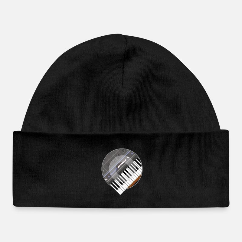 electro synth - Baby Organic Beanie - black
