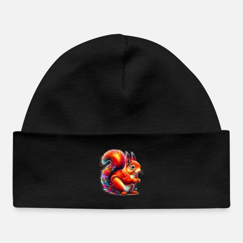 Squirrel - Baby Organic Beanie - black