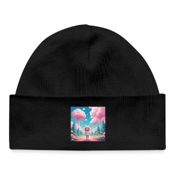 Girl in Cotton Candy Forest - Baby Organic Beanie - black - Front
