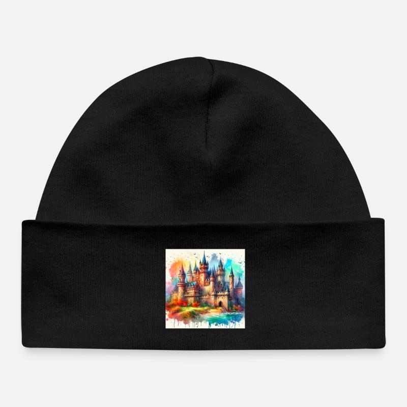 Château médiéval - Bonnet bébé bio - noir