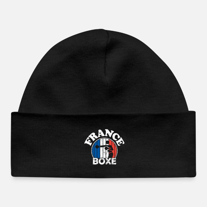 Boxe - France boxe - France - Equipe de boxe. - Bonnet bébé bio - noir