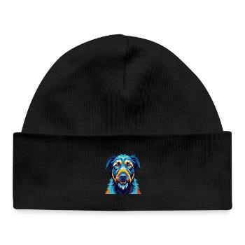 Lévrier irlandais chien race dessin animé coloré Kawaii - Bonnet bébé bio - noir - Devant