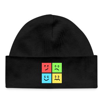 Fun geometric color games - Baby Organic Beanie - black - Front