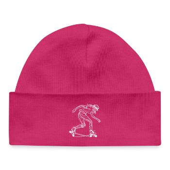 Roller Skate Girl - Baby Organic Beanie - hot pink - Front