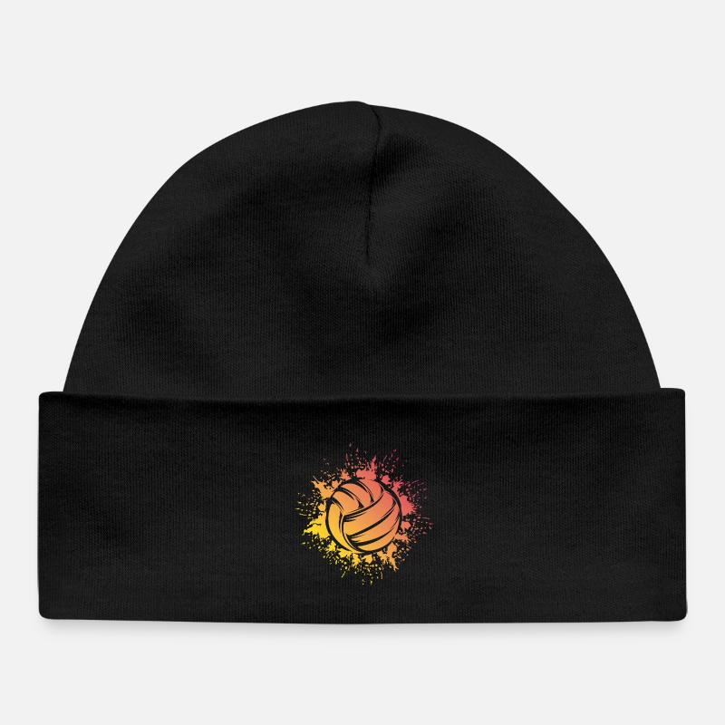 Ballon de volley-ball Explosion Icône du logo du joueur de volley-ball - Bonnet bébé bio - noir