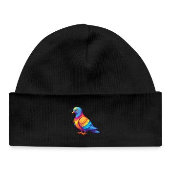 Colombe coloré Kawaii Dessin animé Personnage Clipart - Bonnet bébé bio - noir - Devant