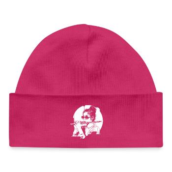 Drawing flutist - Baby Organic Beanie - hot pink - Front