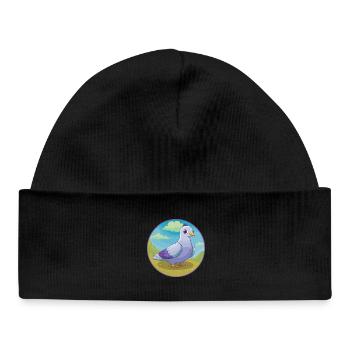 Colombe mignon Kawaii dessin animé Clipart Animal de compagnie - Bonnet bébé bio - noir - Devant
