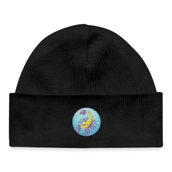 Scorpion Mignon Kawaii Dessin animé Clipart Animal de compagnie - Bonnet bébé bio - noir - Devant